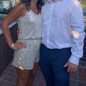 She +Sky size small gold sequins shorts romper